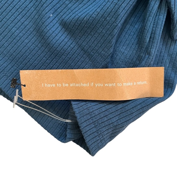 NWT Reformation Ribbed Tie Waist Kirsten Dress Ocean Sz L - Picture 4 of 8